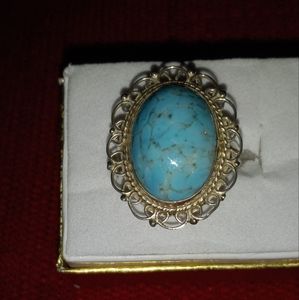 Turquoise Sterling Silver 925 Ring Sz 8